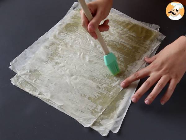 Spanakopita, den supernemme græske tærte med spinat og fetaost - Forberedelse trin 6