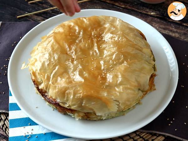 Spanakopita, den supernemme græske tærte med spinat og fetaost - Forberedelse trin 9