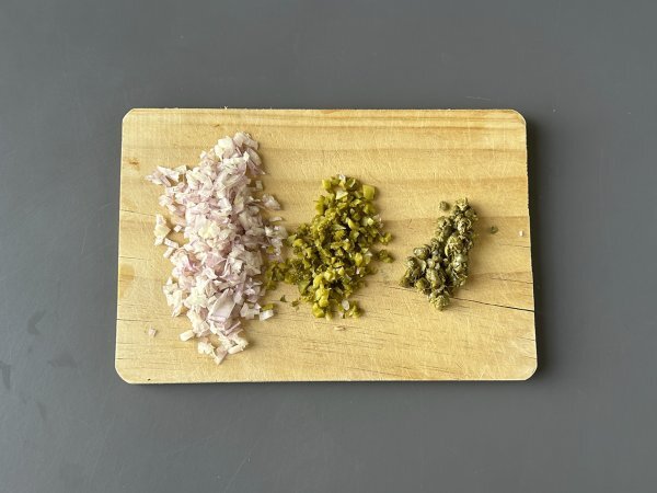 Tartar de fuet: en hurtig version af den klassiske bøftatar - Forberedelse trin 2