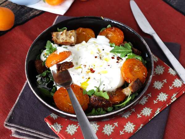 Salat med ristede abrikoser, rucola og burrata - Forberedelse trin 5
