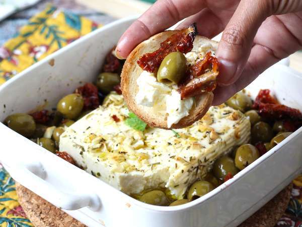 Bagt feta med tørrede tomater og oliven, middelhavsstil - Forberedelse trin 5