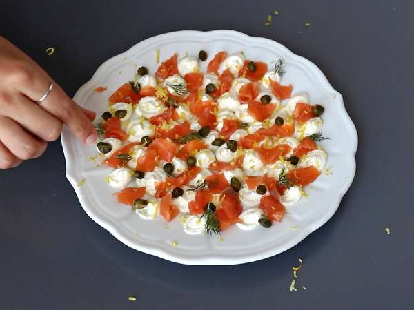 Aperitif-smørepålæg med røget laks - Forberedelse trin 4