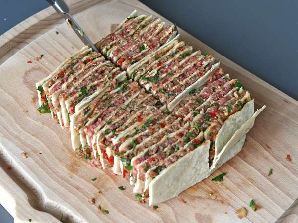 Lavash kebab med tortillas, den berømte nemme ovnbagte kebab! - Forberedelse trin 8