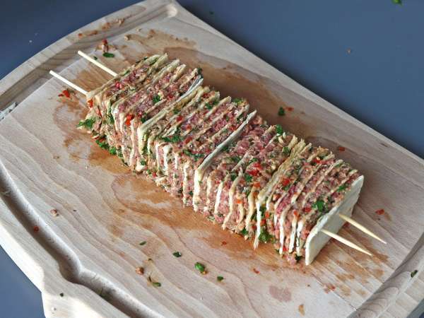 Lavash kebab med tortillas, den berømte nemme ovnbagte kebab! - Forberedelse trin 9