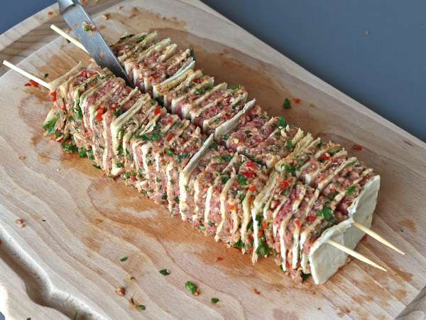 Lavash kebab med tortillas, den berømte nemme ovnbagte kebab! - Forberedelse trin 10