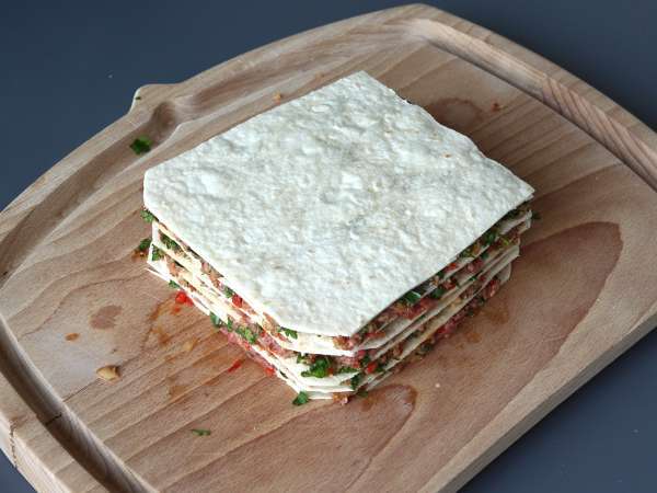 Lavash kebabspyd med tortillas, nemt at lave i airfryeren! - Forberedelse trin 6