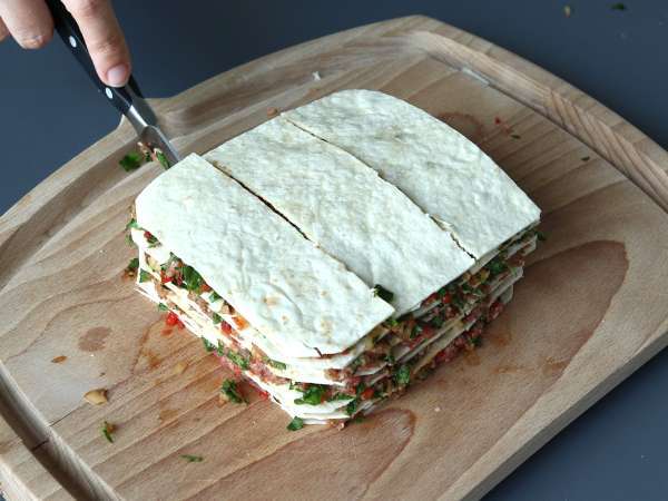 Lavash kebabspyd med tortillas, nemt at lave i airfryeren! - Forberedelse trin 7