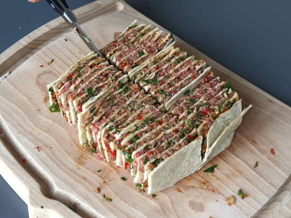 Lavash kebabspyd med tortillas, nemt at lave i airfryeren! - Forberedelse trin 8