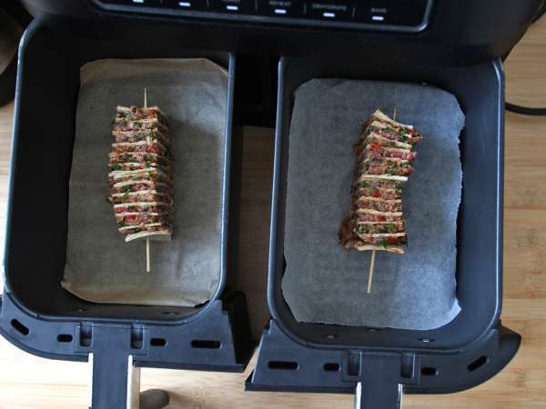 Lavash kebabspyd med tortillas, nemt at lave i airfryeren! - Forberedelse trin 10