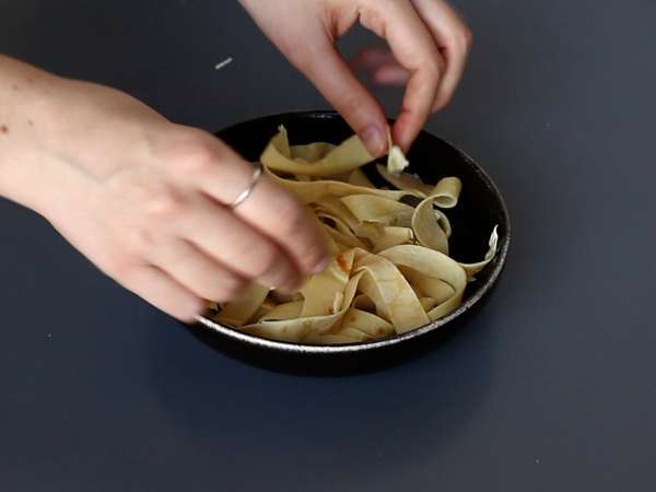 Pandekage-tagliatelle med chokolade og peanuts! - Forberedelse trin 6
