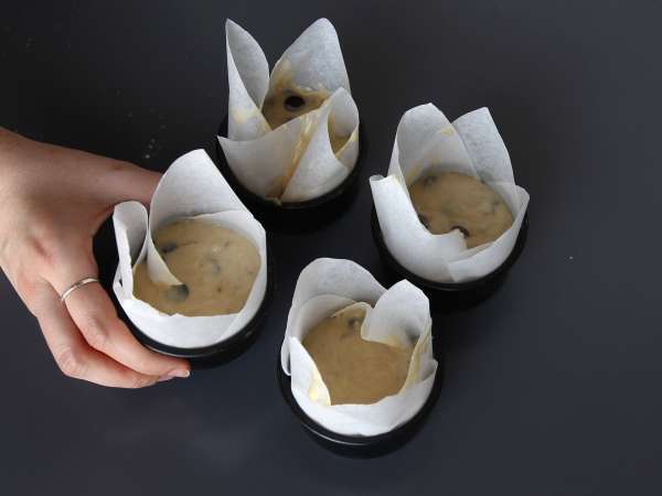 Ekstra gourmetmuffins med banan og chokoladestykker - Forberedelse trin 9