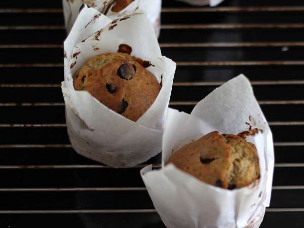 Ekstra gourmetmuffins med banan og chokoladestykker - Forberedelse trin 12