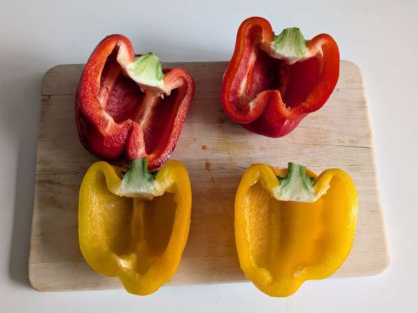 Bagt vegetarisk fyldt peberfrugt: den nemme og velsmagende opskrift med grøntsager og mozzarellaost - Forberedelse trin 1