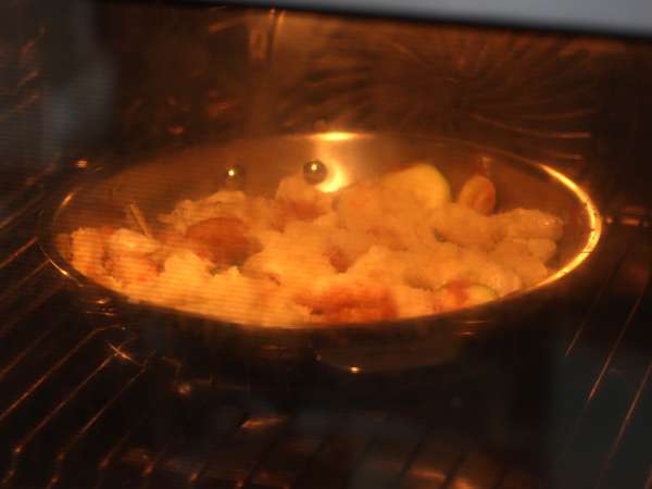 Hurtig opskrift på gratin med gnocchi, courgette og mozzarella - Forberedelse trin 5