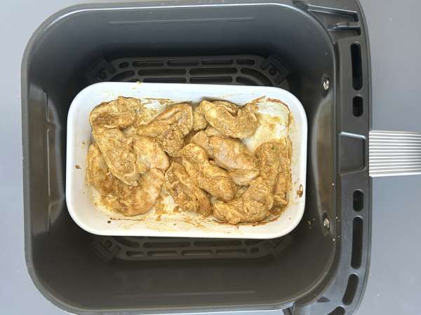 Kyllingeshawarma i luftfritøren, pitabrød og tahinisauce - Forberedelse trin 5