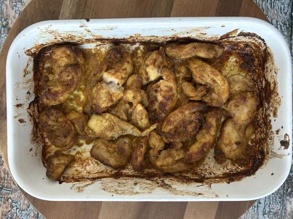 Kyllingeshawarma i luftfritøren, pitabrød og tahinisauce - Forberedelse trin 6