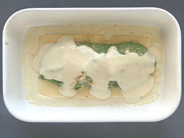 Vegetarisk lasagne med spinat og tofu i airfryer - Forberedelse trin 7