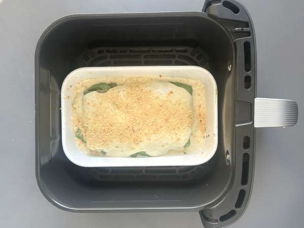 Vegetarisk lasagne med spinat og tofu i airfryer - Forberedelse trin 9