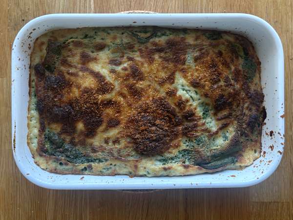 Vegetarisk lasagne med spinat og tofu i airfryer - Forberedelse trin 10