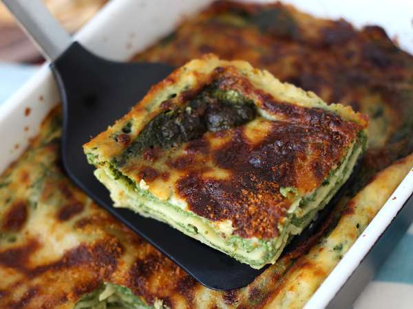 Vegetarisk lasagne med spinat og tofu i airfryer - Forberedelse trin 11