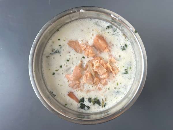 Quiche uden dej med laks, spinat og hytteost - Forberedelse trin 6