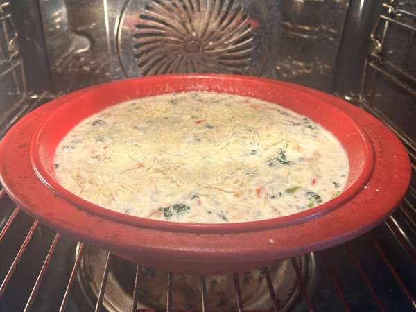 Quiche uden dej med laks, spinat og hytteost - Forberedelse trin 8