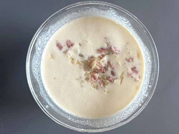 Quiche uden bund med broccoli, pancetta og hytteost - Forberedelse trin 4