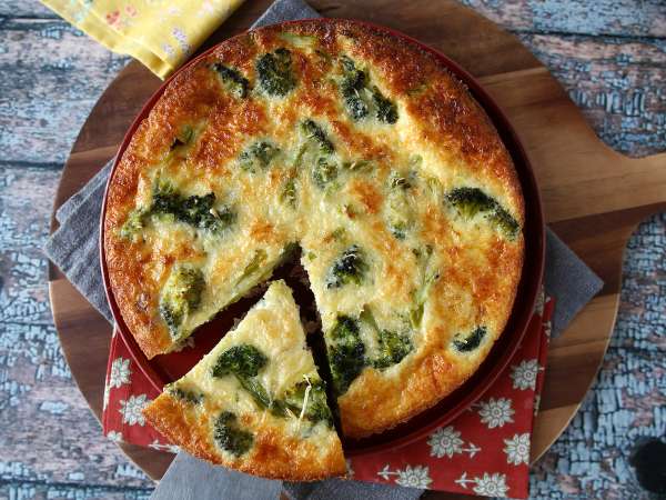 Quiche uden bund med broccoli, pancetta og hytteost - Forberedelse trin 7