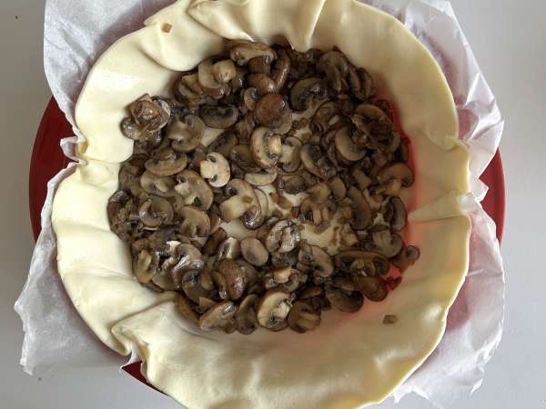 Quiche med svampe og hokkaidogræskar - Forberedelse trin 6
