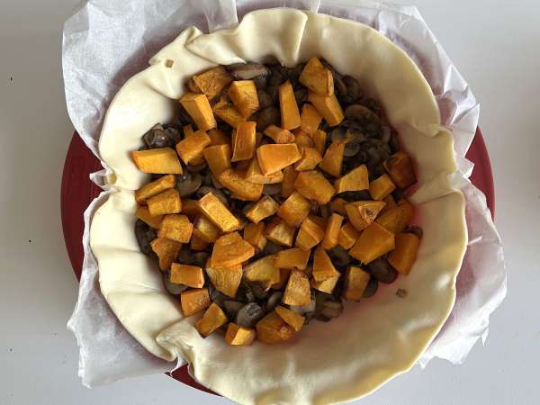 Quiche med svampe og hokkaidogræskar - Forberedelse trin 7