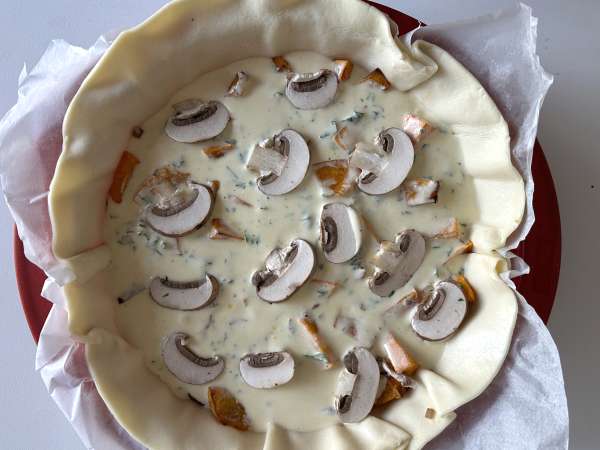 Quiche med svampe og hokkaidogræskar - Forberedelse trin 8