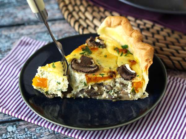 Quiche med svampe og hokkaidogræskar - Forberedelse trin 10