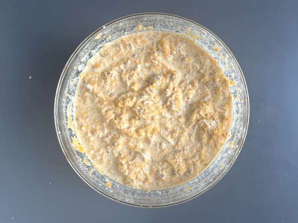 Quiche uden bund med tun, gulerødder og cottage cheese: nem og proteinrig - Forberedelse trin 6
