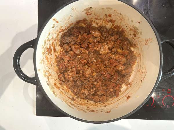 Lasagnesuppe med kød, ricotta og parmesan - Forberedelse trin 3