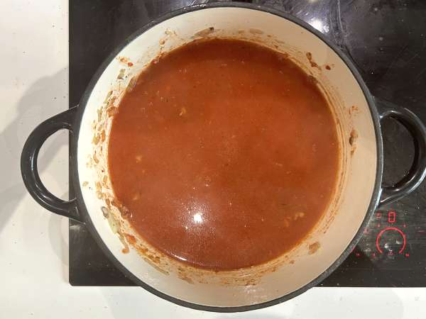 Lasagnesuppe med kød, ricotta og parmesan - Forberedelse trin 4