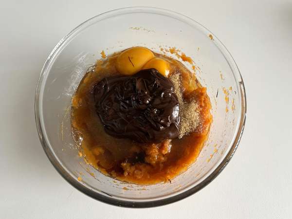 Brownie med sød kartoffel uden smør eller olie - Forberedelse trin 3