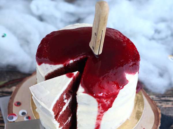 Red Velvet-kage til Halloween! - Forberedelse trin 14