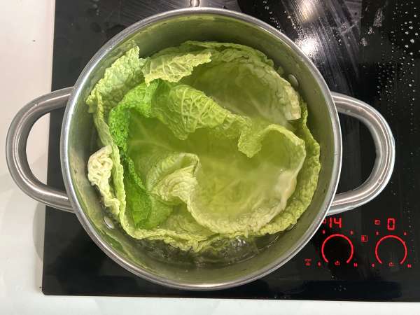 Vegetariske fyldte kålruller med svampe, ris og miso - Forberedelse trin 1