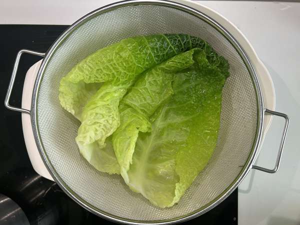 Vegetariske fyldte kålruller med svampe, ris og miso - Forberedelse trin 2
