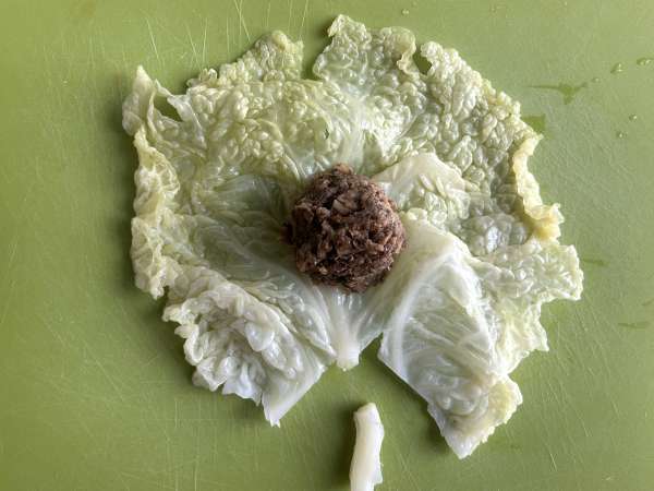 Vegetariske fyldte kålruller med svampe, ris og miso - Forberedelse trin 6