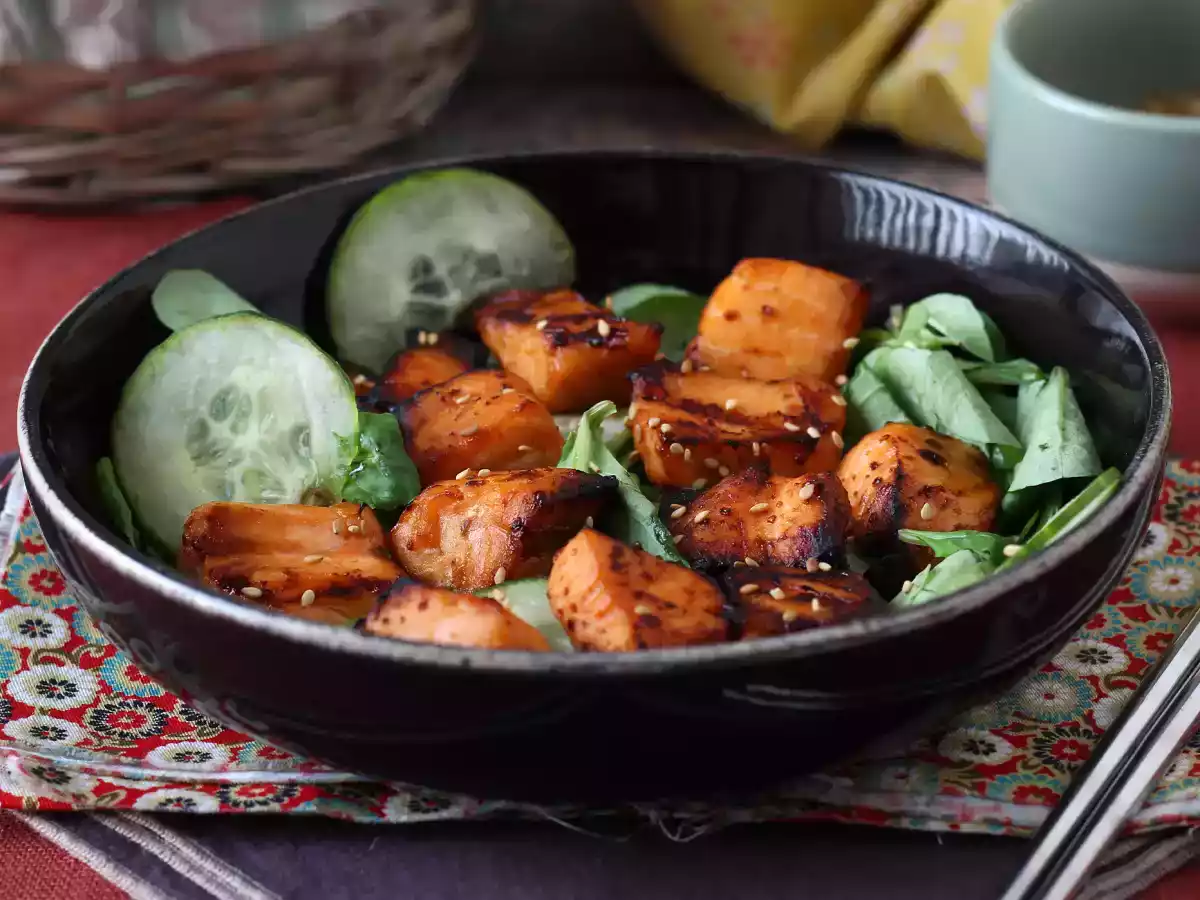 Air fryer-laksbidder med asiatisk marinade - foto 5