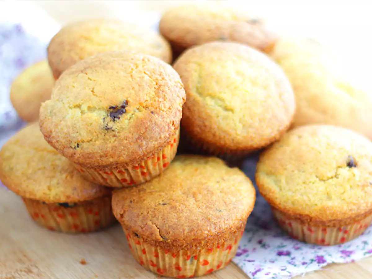 Amerikanske muffins med chokoladestykker