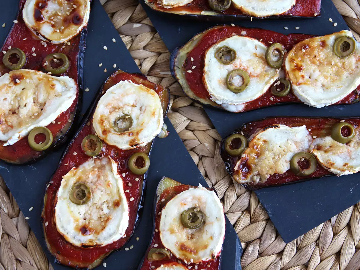 Aubergineskiver med tomatcoulis og gedeost - foto 3