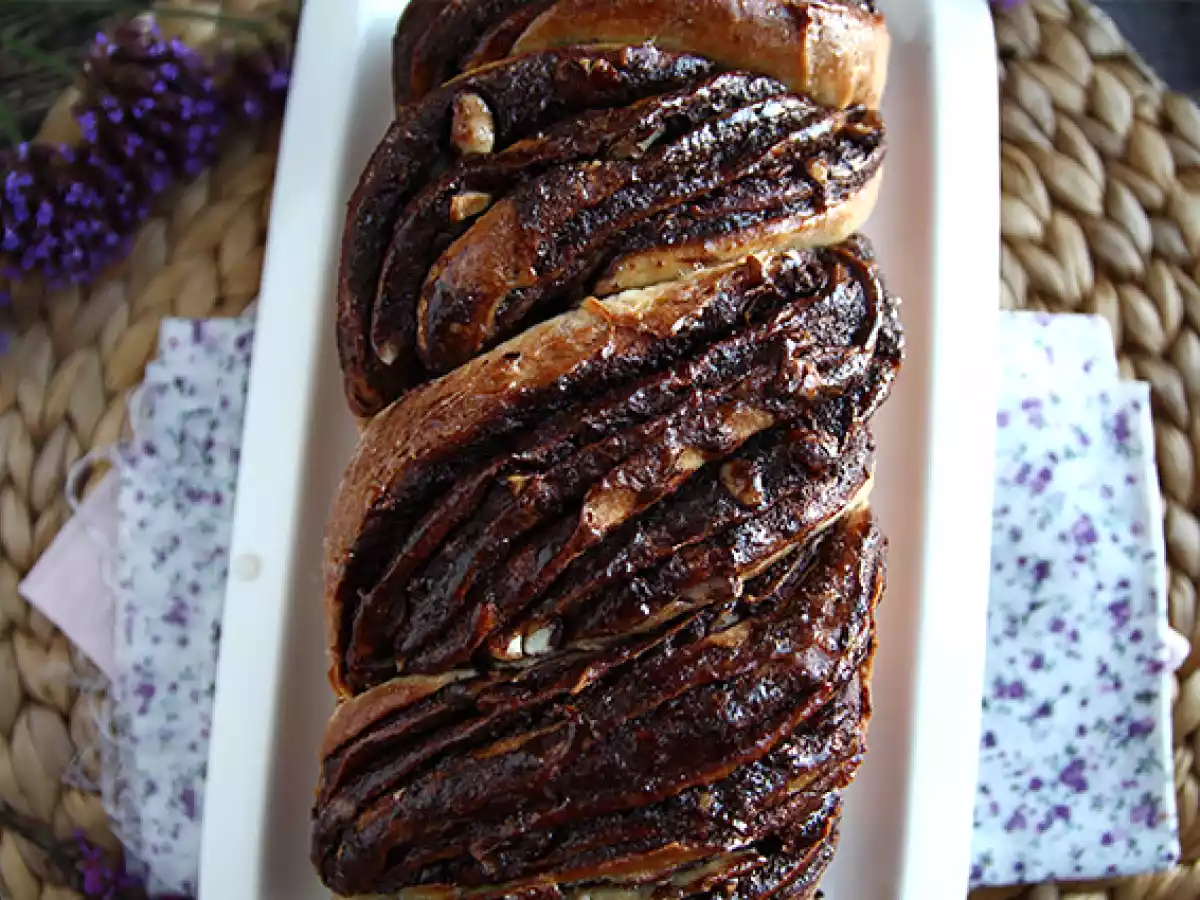 Babka-brioche med chokolade og hasselnødder - foto 6