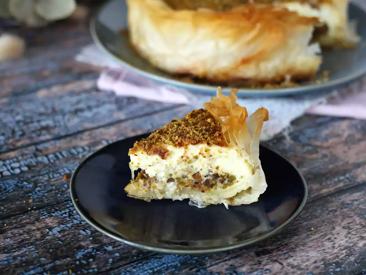 Baklava-agtig cheesecake med pistacie, sprød og smeltende - foto 2
