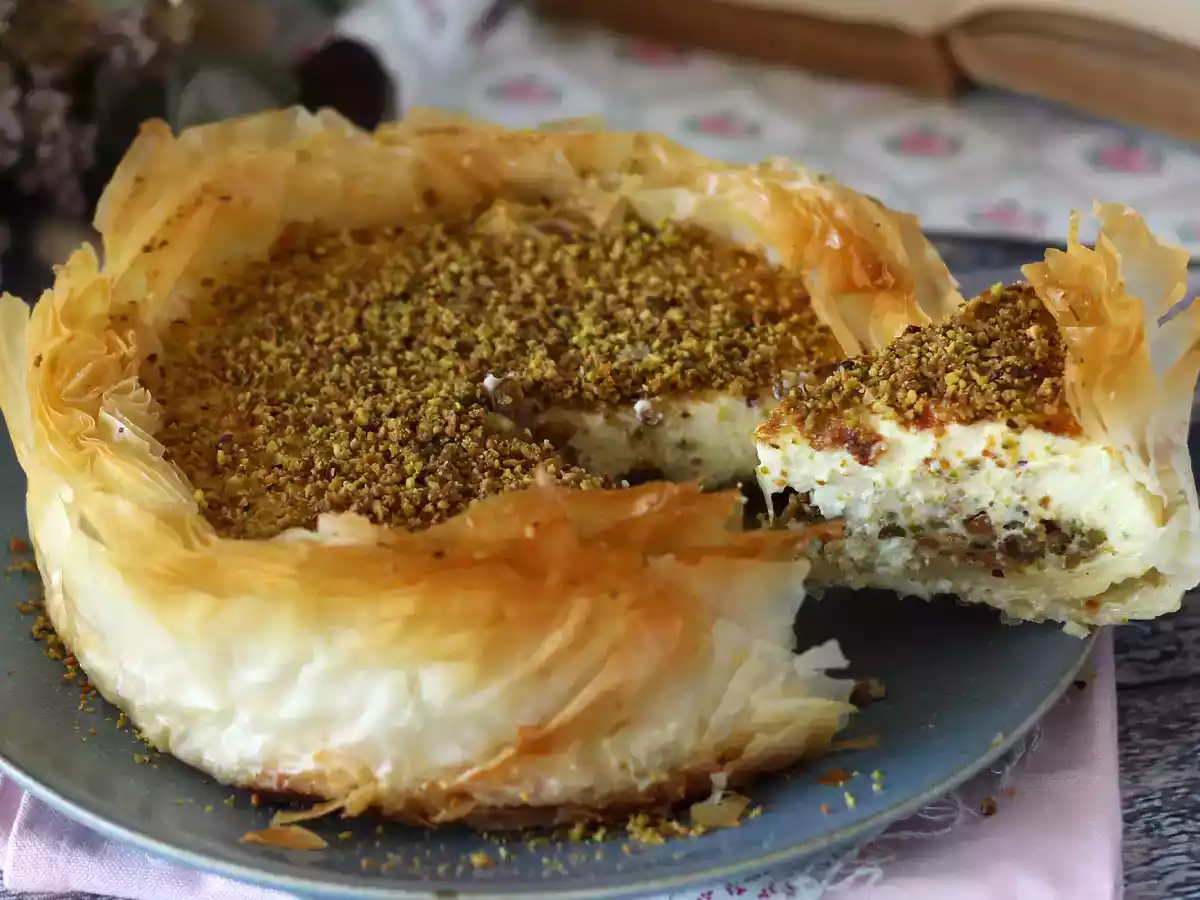 Baklava-agtig cheesecake med pistacie, sprød og smeltende - foto 3