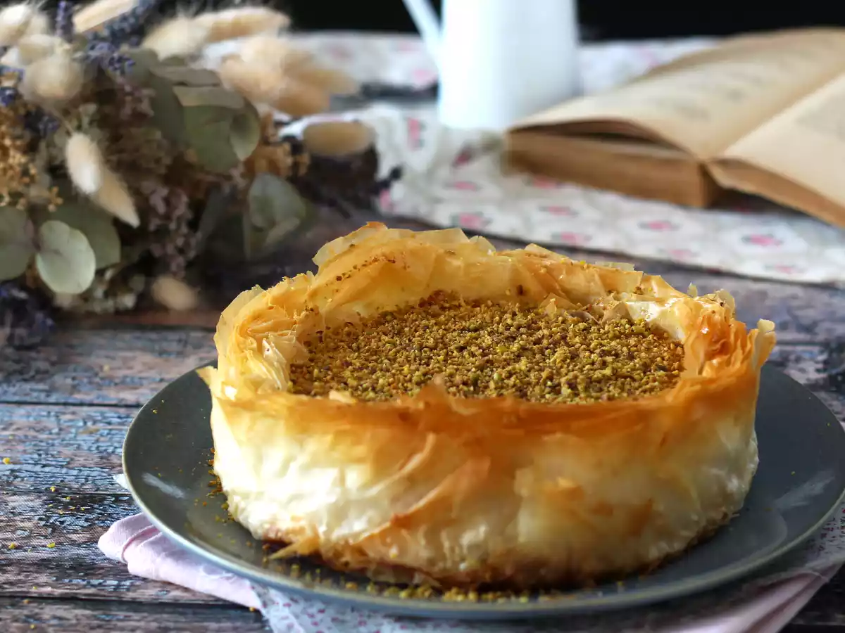 Baklava-agtig cheesecake med pistacie, sprød og smeltende - foto 5