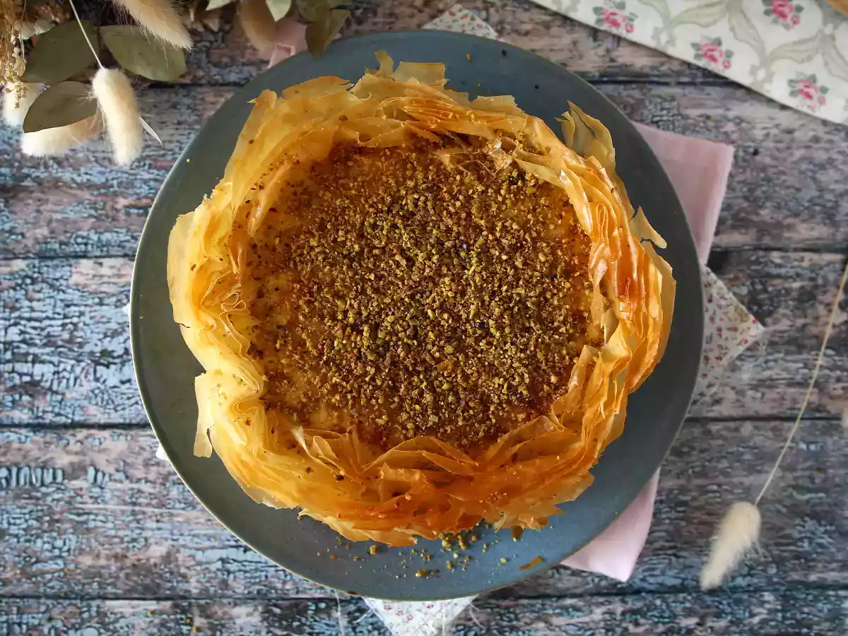 Baklava-agtig cheesecake med pistacie, sprød og smeltende - foto 6