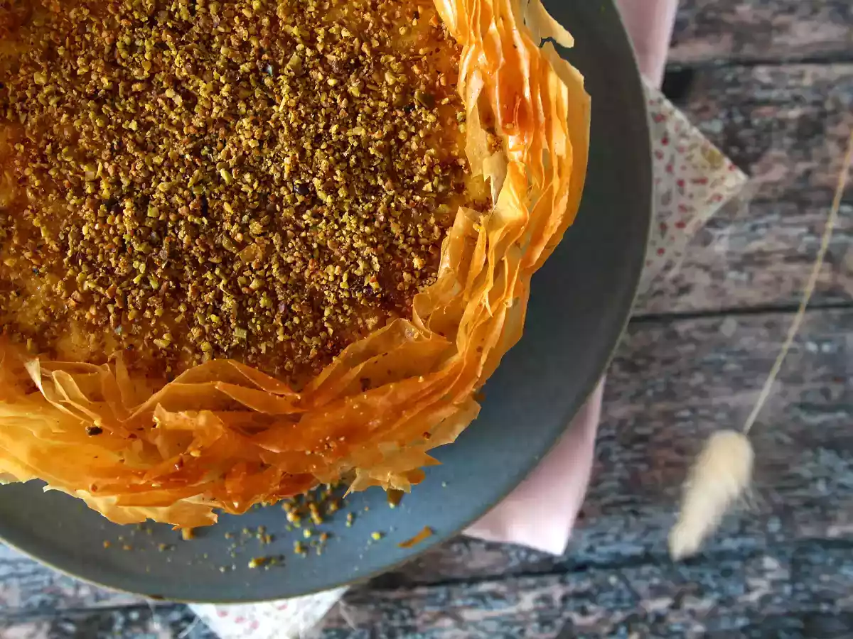 Baklava-agtig cheesecake med pistacie, sprød og smeltende - foto 7