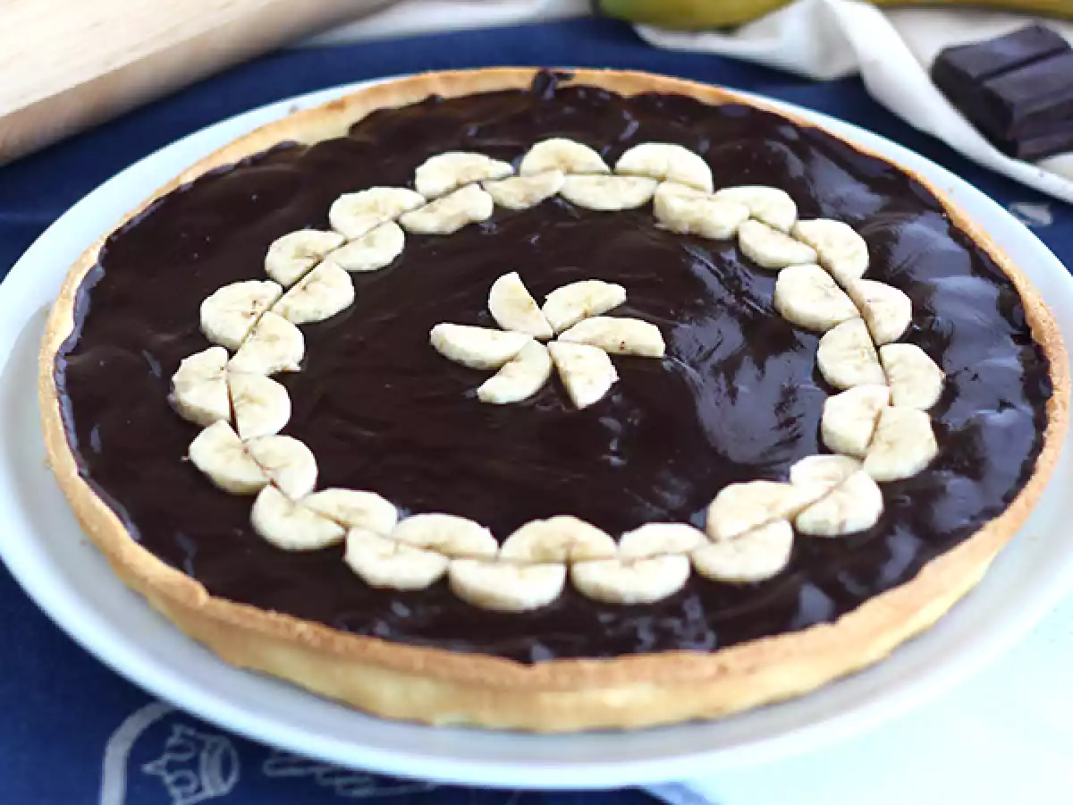 Banan- og chokoladetærte (trin for trin)